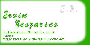 ervin meszarics business card